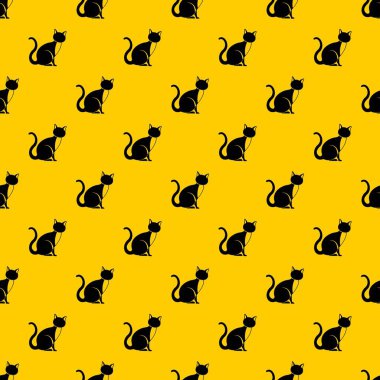 Siyah kedi desen vektörü