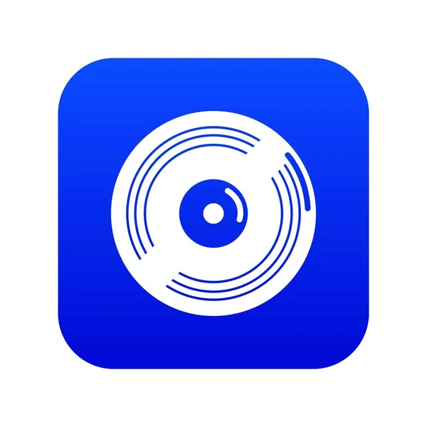 Vinyl záznam ikonu modrý vektor — Stockový vektor