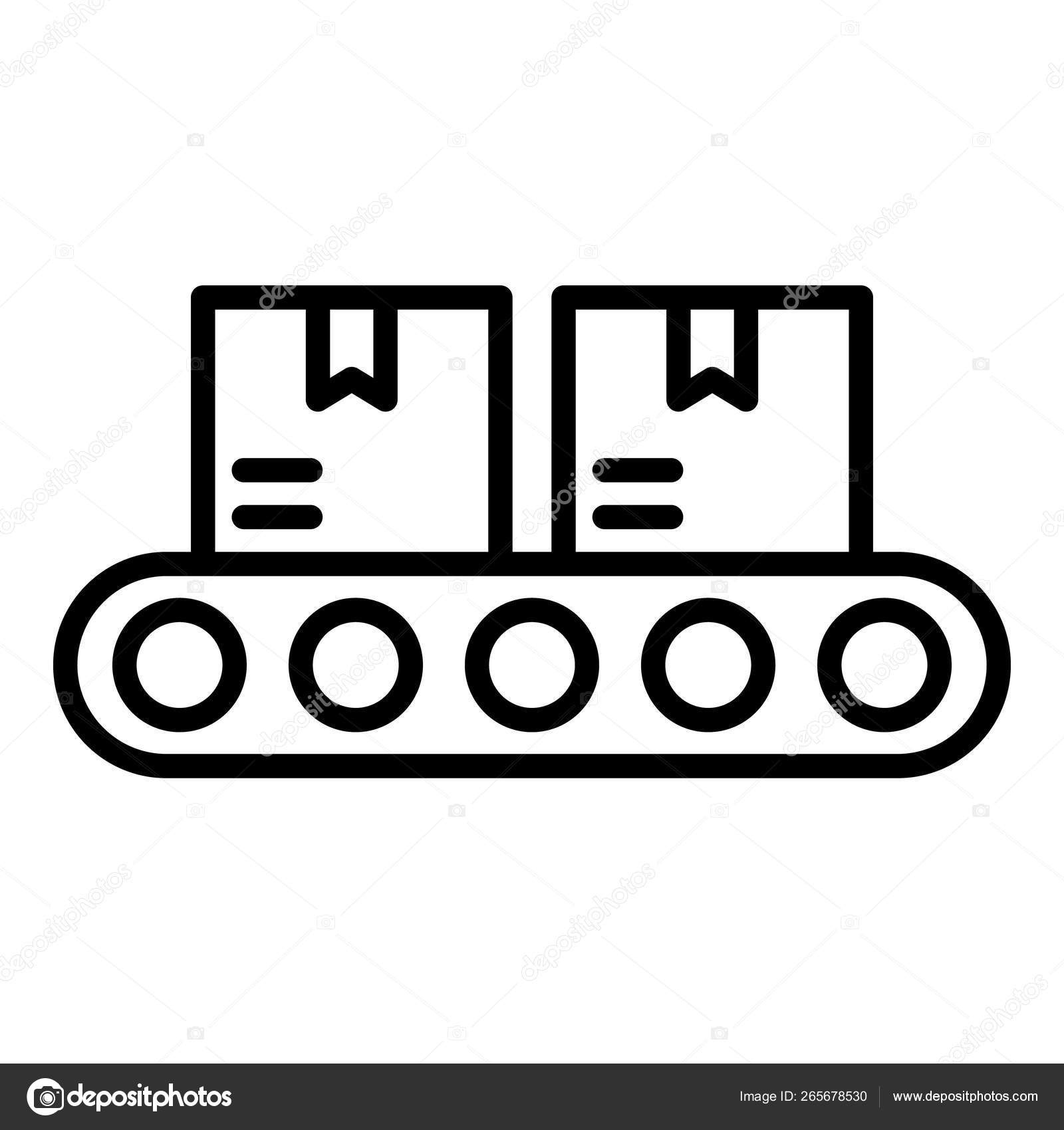 コンベアアイコン上のグッズ アウトラインスタイル ストックベクター C Ylivdesign