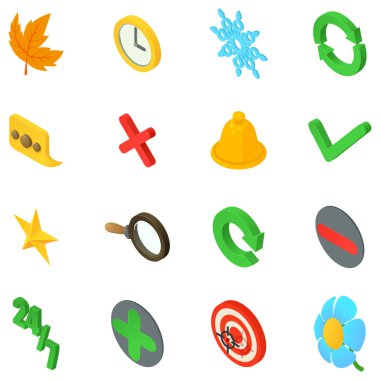 Bahar saati simgeleri seti, biyometrik stil