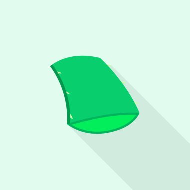 Kesilmiş aloe yaprağı simgesi, düz stil