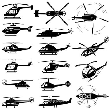 Helikopter Icons set, basit tarzı