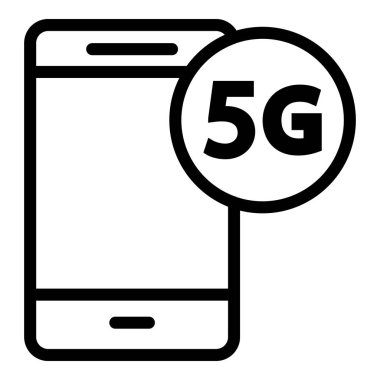 5g akıllı telefon simgesi, anahat tarzı