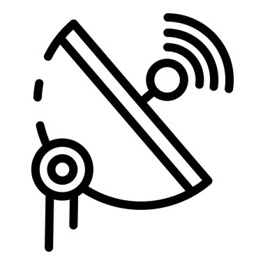 5g parabolik anten simgesi, anahat tarzı