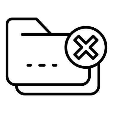 Klasör koruma simgesi, anahat stili