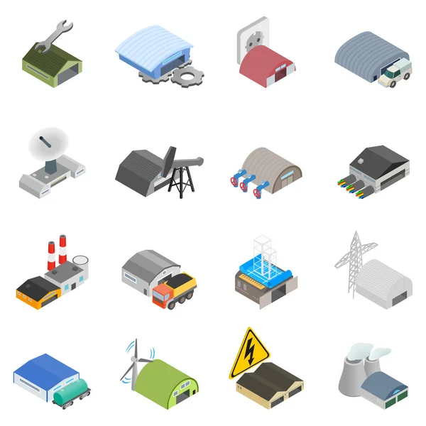 Storehouse icons set, isometric style — Stock Vector