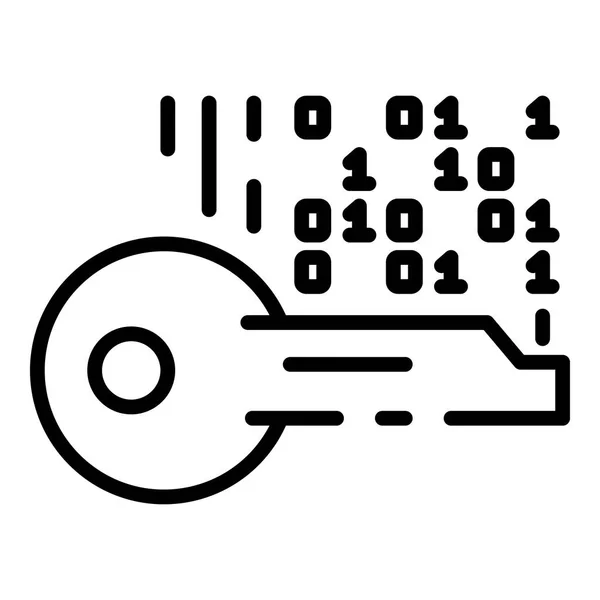 Selection of encryption key icon, outline style — Stock Vector