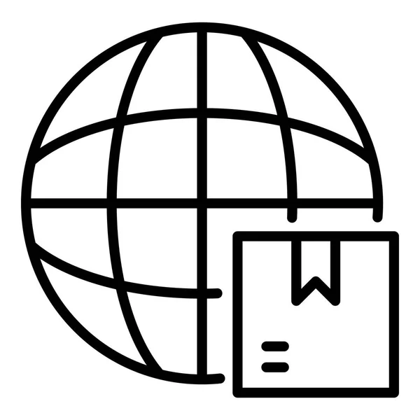 Icône d'exportation mondiale, style contour — Image vectorielle