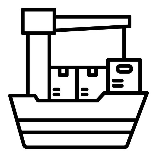 Export ship icon, outline style — Stock Vector