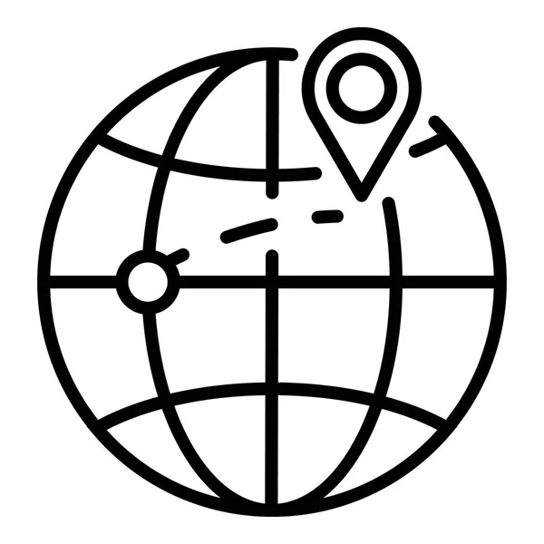 Icono de destino de las mercancías de exportación, estilo de esquema — Vector de stock
