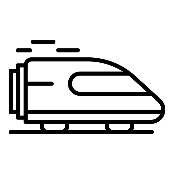 Fast train icon, outline style — Stock Vector