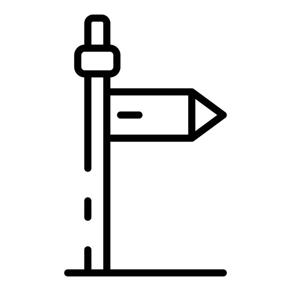 Treinstation naam plaat pictogram, omtrek stijl — Stockvector