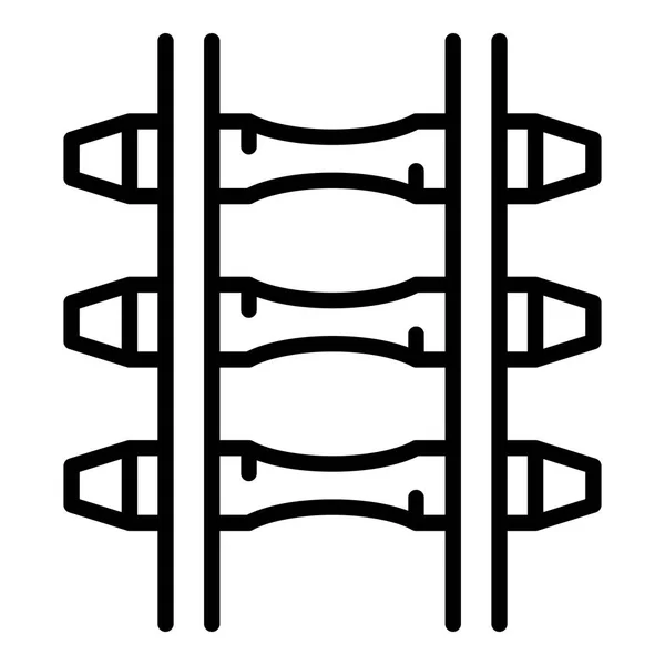 Railway icon, outline style — Stock Vector