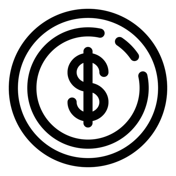 Dollarzeichen-Symbol, Umrissstil — Stockvektor