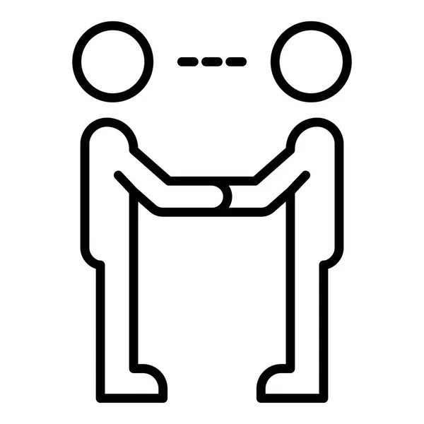 Icono de interacción de personas, estilo de esquema — Vector de stock