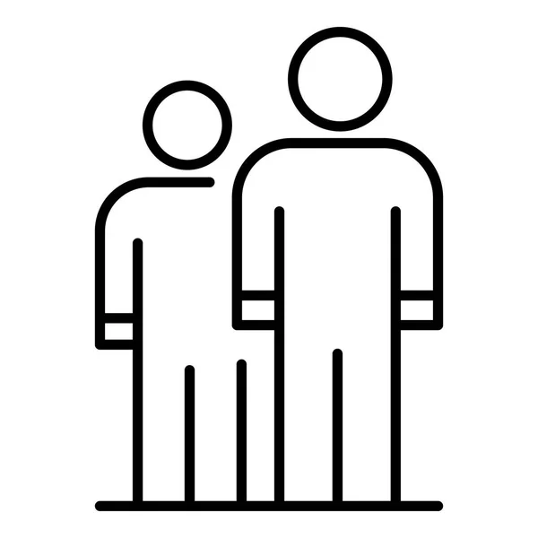 Pictogram voor twee personen, overzichts stijl — Stockvector