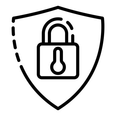 Akıllı kilit koruması simgesi, anahat stili