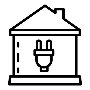 Akıllı ev fişi simgesi, anahat stili