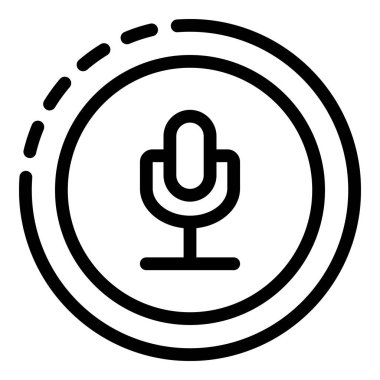 Daire simgesindeki mikrofon, anahat stili