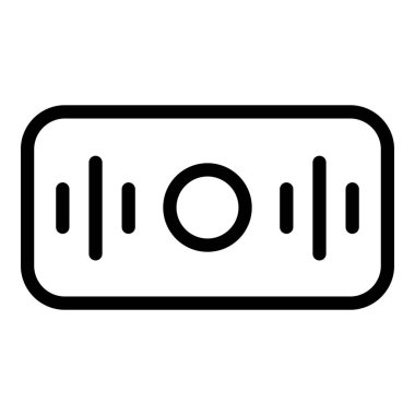 Dikdörtgen akıllı hoparlör simgesi, anahat stili