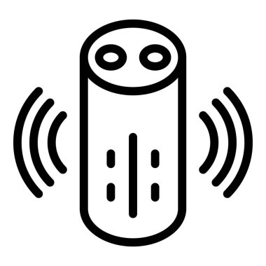 Yüksek sesle akıllı hoparlör simgesi, anahat stili