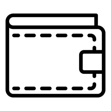 Dikişli cüzdan simgesi, anahat stili