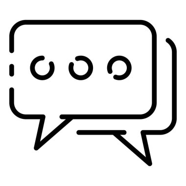 Sohbet kabarcıkları simgesi, anahat stili