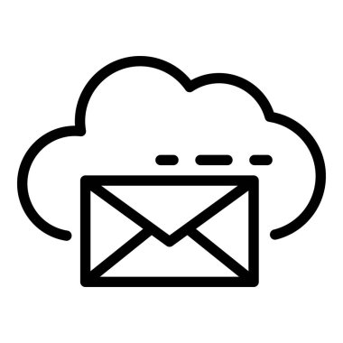 Zarf ve bulut simgesi, anahat stili