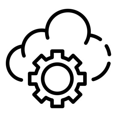 Bulut dişli simgesi, anahat stili