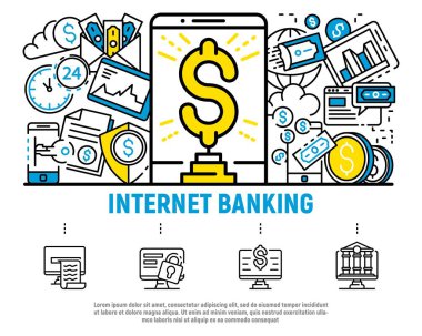 Para internet bankacılığı kavramı arka plan, anahat tarzı