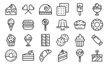 Şekerleme Icons set, anahat stili
