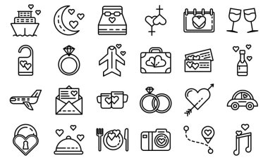 Balayı Icons set, anahat stili