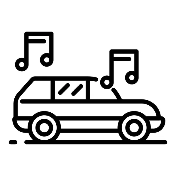 Nice music from the car icon, outline style — Stock Vector