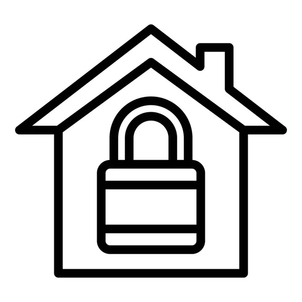 Inteligentní ikona se zavřených domů, styl obrysu — Stockový vektor