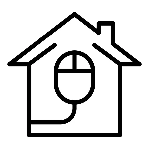 Smart home souris icône de contrôle, style de contour — Image vectorielle