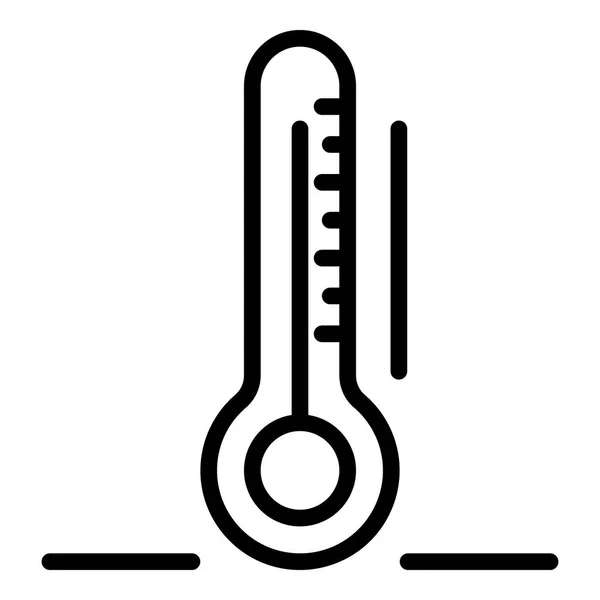 Icône maison intelligente thermomètre, style contour — Image vectorielle