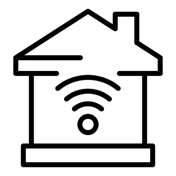Smart home wifi icon, outline style — Stock Vector