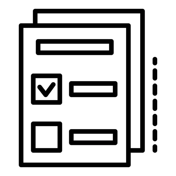 Archief controleblad pictogram, contour stijl — Stockvector