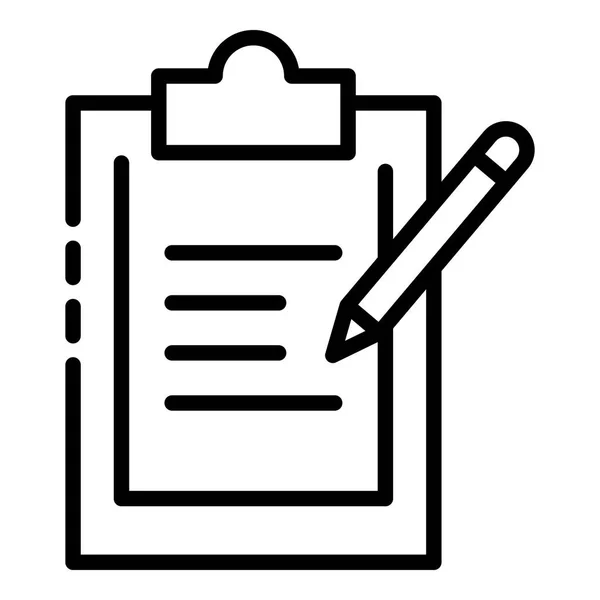 Icono de documento y lápiz, estilo de esquema — Archivo Imágenes Vectoriales