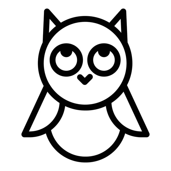 Ikona s pohledem na dětskou sovu, styl osnovy — Stockový vektor