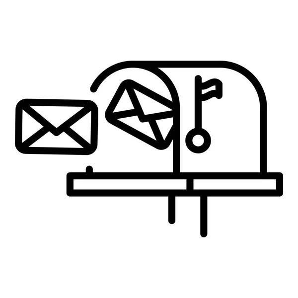 Ícone de letras de caixa de correio, estilo de esboço — Vetor de Stock