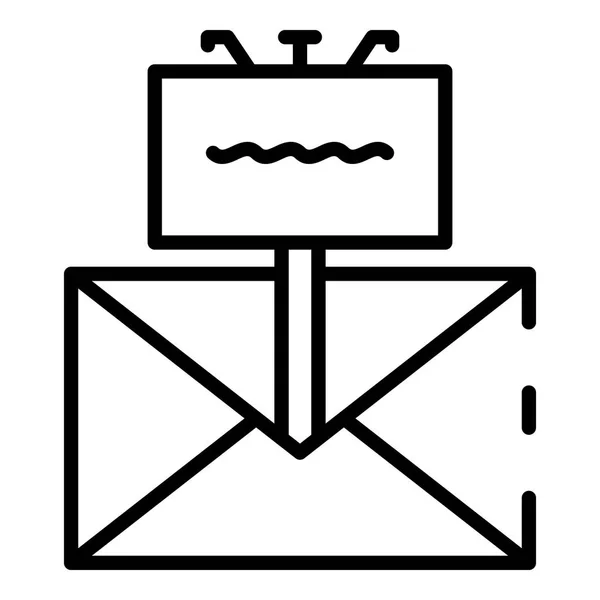 Werbe-Newsletter-Symbol, Umrissstil — Stockvektor