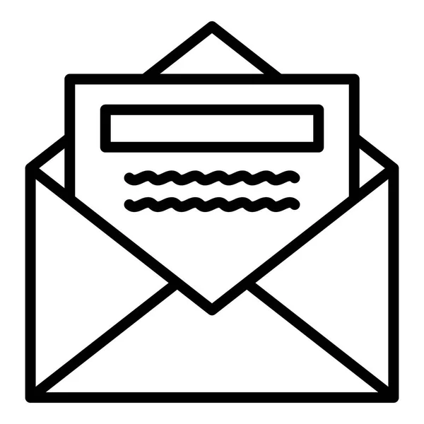 Carta en el icono de sobre, estilo de esquema — Vector de stock