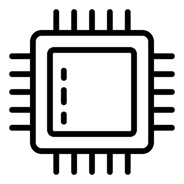 Icono del procesador de computadora, estilo de esquema — Archivo Imágenes Vectoriales