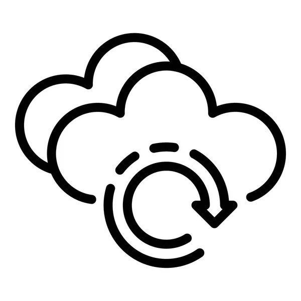 Ícone de sincronização de nuvem, estilo de esboço — Vetor de Stock