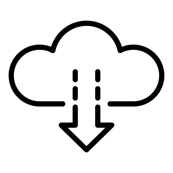 구름 화살표 아래쪽 아이콘, 윤곽선 스타일 — 스톡 벡터