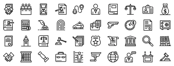 Conjunto de ícones de advogado, estilo esboço — Vetor de Stock