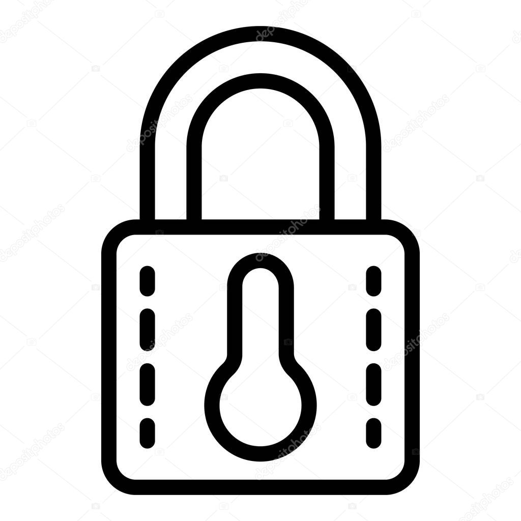 Closed smart lock icon, outline style