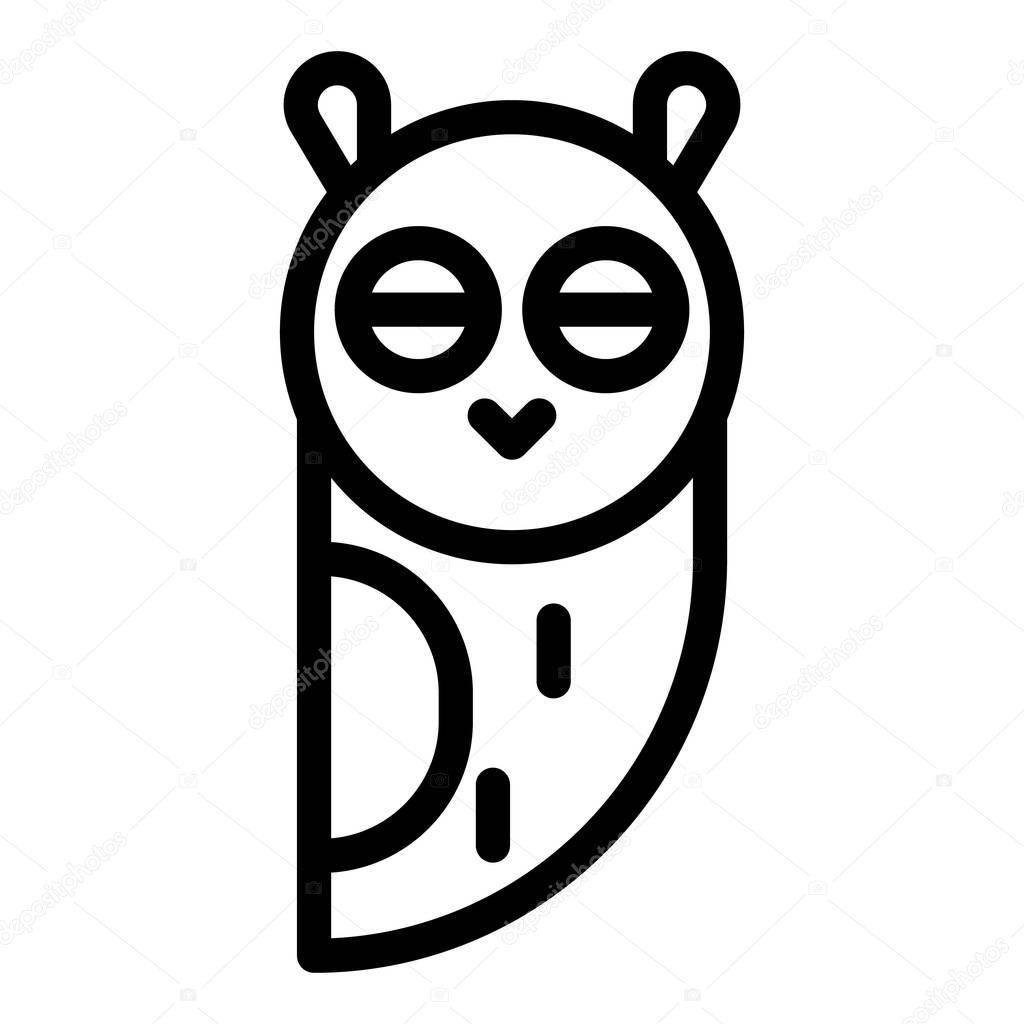 Round eared owl icon, outline style