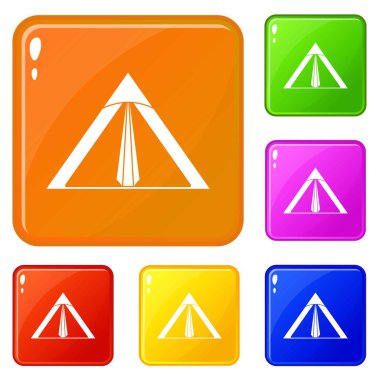 Çadır simgeler vektör renk ayarla